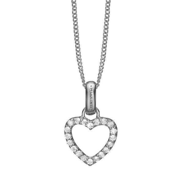 Image of Christina Collect 925 sterling sølv Topaz Heart åbent hjerte med glitrende topaz hele vejen rundt, model 680-S35